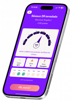Smartphone with Aimigo Coach app