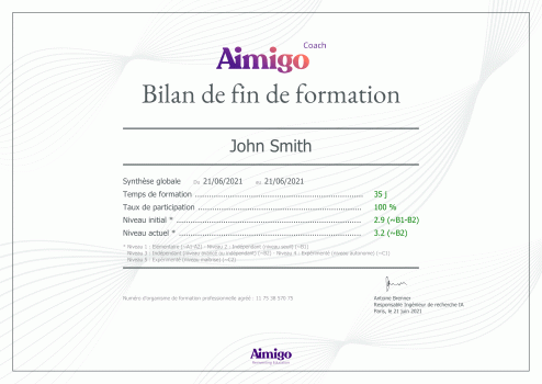 Aimigo Coach FR diploma