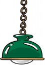 Green lamp hanging