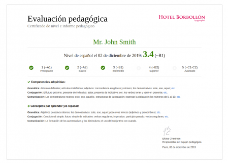 Pedagogical Assessment Frantastique